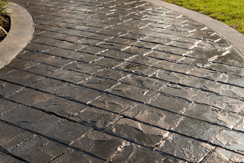 Stamp concrete texture pattern and background.